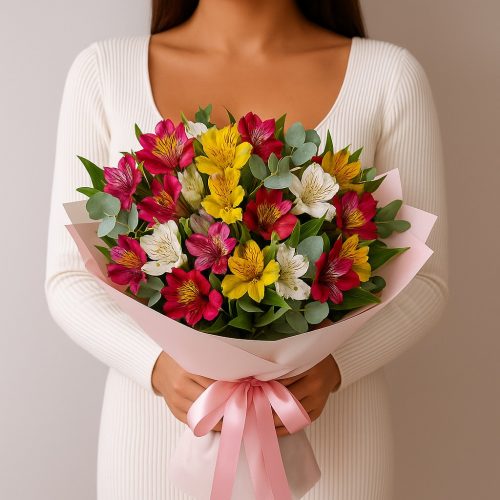 Букет из альстромерий «Радужное настроение»