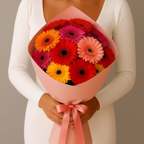 Букет из гербер «Яркий фейерверк эмоций»